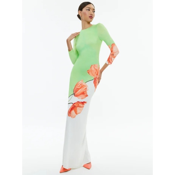 Alice + Olivia Dresses & Skirts - Alice + Olivia Delora Dream Life Sharp Green open-back maxi dress XS $595